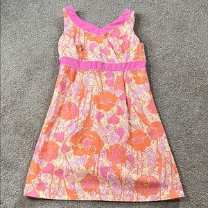 Lilly Pulitzer Vintage Originals Sherbet Orange Pink Yellow Birds Florals sz6